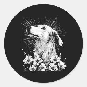 Adesivo Borzoi Dog Lover Estilo Retroativo Tatuagem _1