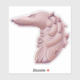 Adesivo Borzoi Perfil Rosa Relevo Borzoi