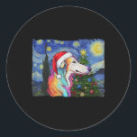 Adesivo Borzoi Santa Hat Natal Starry Night Dog Art Pa<br><div class="desc">Borzoi Santa Hat Natal Starry Night Dog Art Pajama 1</div>
