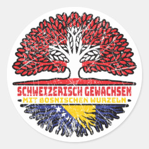Adesivo Bosnien Bosnisch Schweizer Schweiz Baum Wurzel