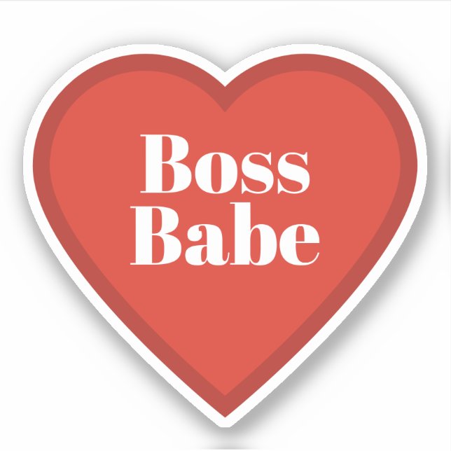 Adesivo Boss Babe Heart Sticker - Relatable Mood Sticker (Frente)