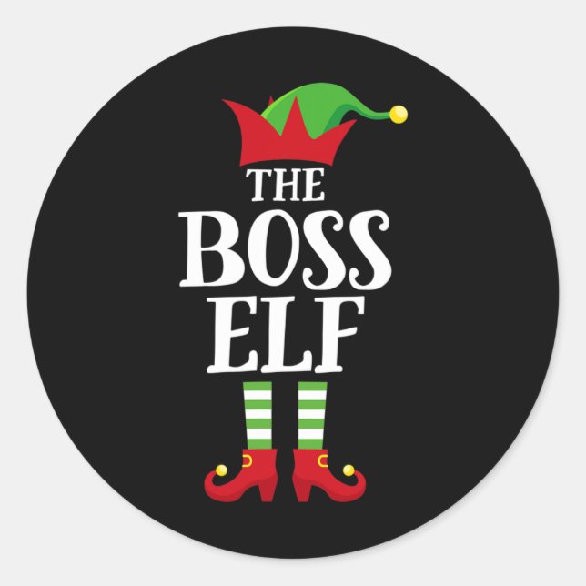 Adesivo Boss Elf Family Matching Christmas Group Elf Pajam (Frente)
