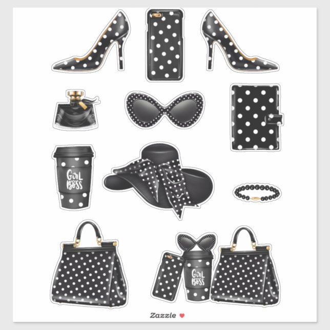 Adesivo Boss Lady Sticker Decalta Patilhas de Ponto A (Folha)