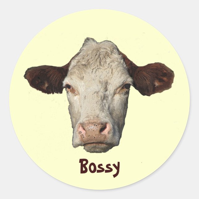 Adesivo Bossy, a vaca (Frente)