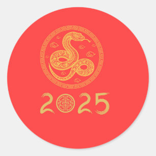 Adesivo Bosta feliz da China Lunar Ano Novo Cobra 2025