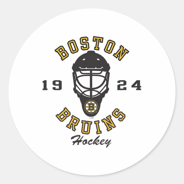 Adesivo Boston Bruins Hockey Mask Gray Officially Licensed (Frente)