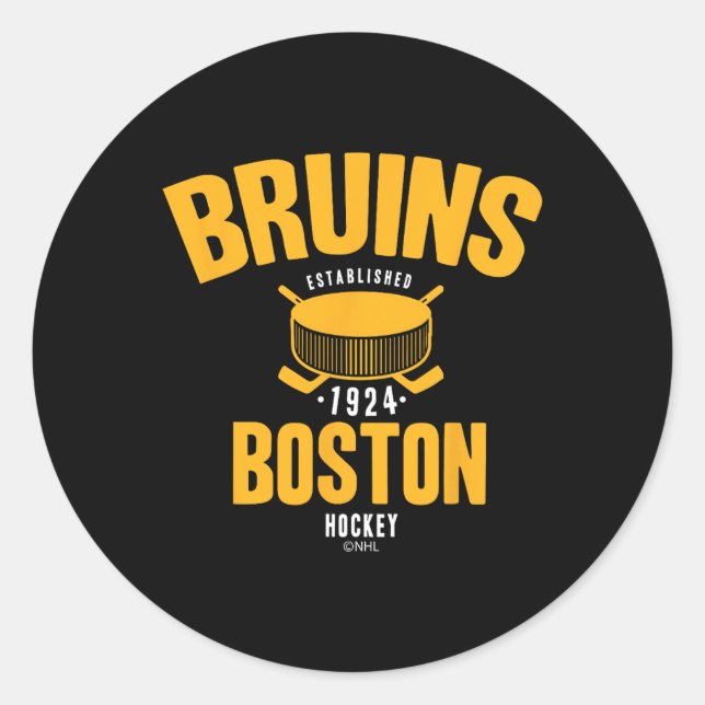 Adesivo Boston Bruins Hockey Puck Black Officially License (Frente)