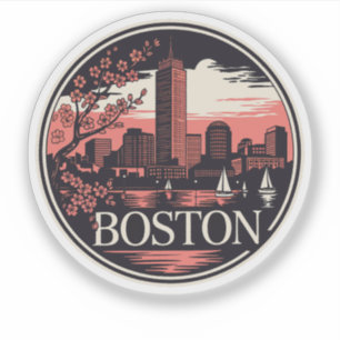 Adesivo Boston City Massachusetts EUA