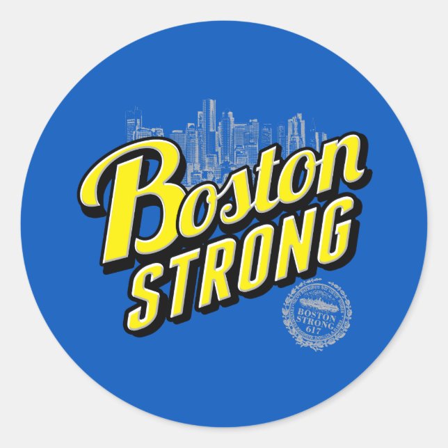 Adesivo Boston City Strong Lembra de Azul (Frente)