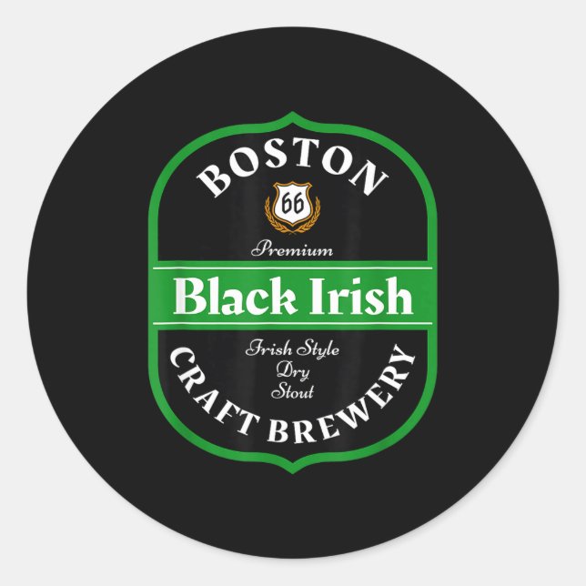 Adesivo Boston Craft Brewery Boston Black Irish Stout Nove (Frente)