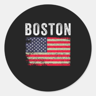 Adesivo Boston EUA American Flag Vintage
