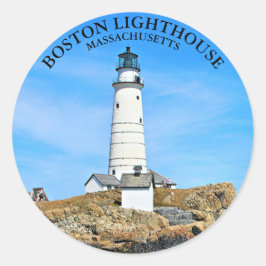 Adesivo Boston Lighthouse, Massachusetts Round Sticker