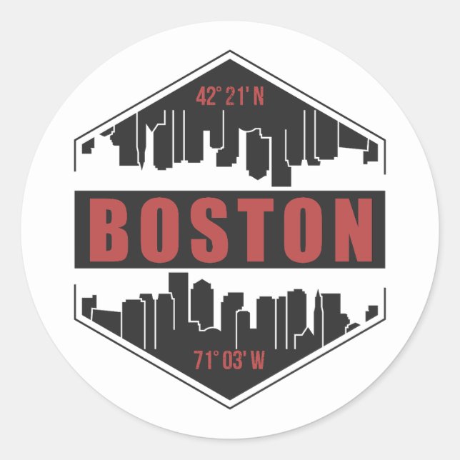 Adesivo Boston Massachusetts (Frente)