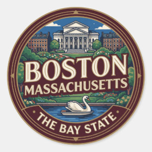 Adesivo Boston Massachusetts Capital Nova Inglaterra Viage