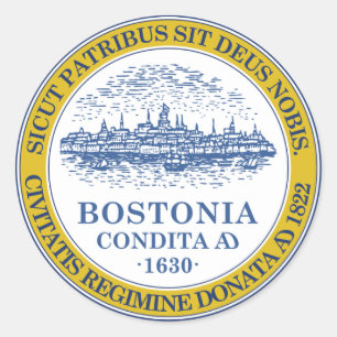Adesivo Boston Massachusetts Oficial City Seal, Cor
