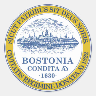 Adesivo Boston Massachusetts Oficial City Seal, Cor