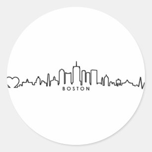 Adesivo BOSTON Massachusetts USA City Skyline Silhouette