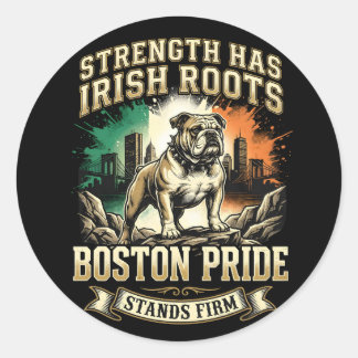 Adesivo Boston Pride Irish Roots Bulldog