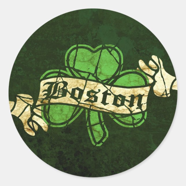 Adesivo Boston Shamrock Vintage Style (Frente)
