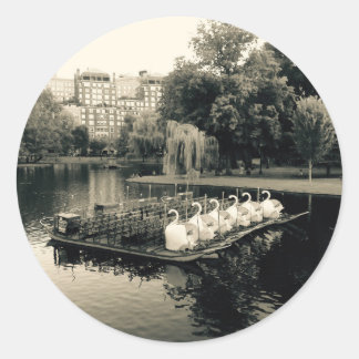Adesivo Boston Swan Boats in Black and White