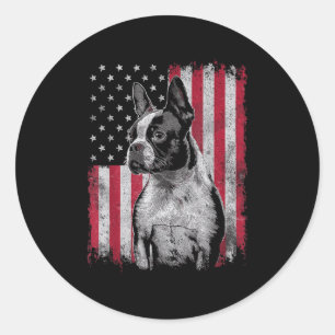 Adesivo Boston Terrier, 4 de julho, Estados Unidos patriót