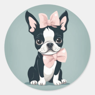 Adesivo Boston Terrier com Arco Sticker