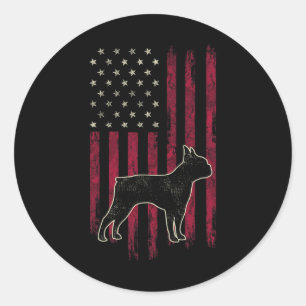 Adesivo Boston Terrier Dog Amava Bandeira Americana 4º De