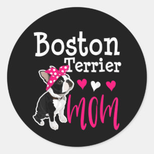 Adesivo Boston Terrier Dog Mãe Proprietária Cute Engraç