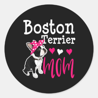 Adesivo Boston Terrier Dog Mãe Proprietária Cute Engraçado