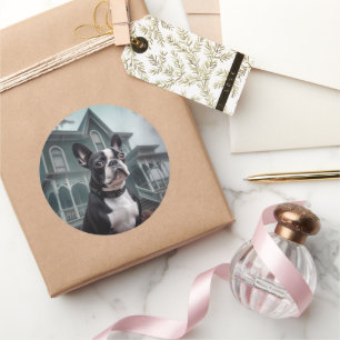 Adesivo Boston Terrier Halloween Scary