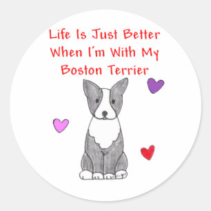 Adesivo Boston Terrier Life é apenas melhor que o Sticker