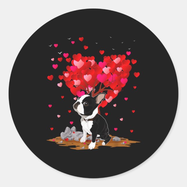 Adesivo Boston Terrier Lover Heart Shape Boston Terrier Va (Frente)