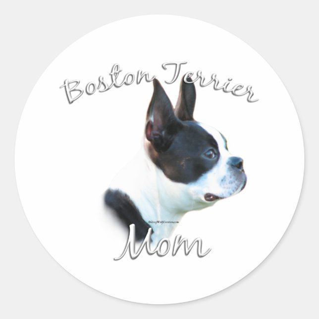Adesivo Boston Terrier Mãe 2 (Frente)