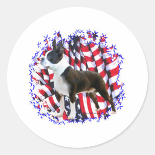 Adesivo Boston Terrier Patriot