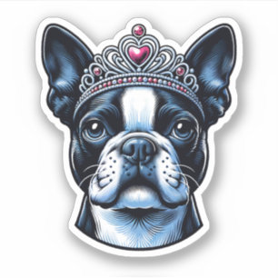 Adesivo Boston Terrier Vinyl Sticker - Rainha