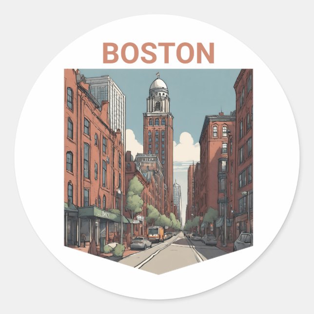 Adesivo Boston Traveler Uma Ideia De Presente Deliciosa (Frente)