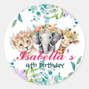 Adesivo Bótamo Floral Bótamo Selva Animais Aniversário Bem