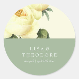 Adesivo Botânica Casamento de flores amarelas e de salsi