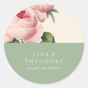 Adesivo Botânica  Casamento de Flores Rosa e Sage