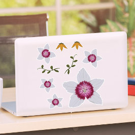 Adesivo Botânica Floral De Elegante Dianthus Desenhada À M