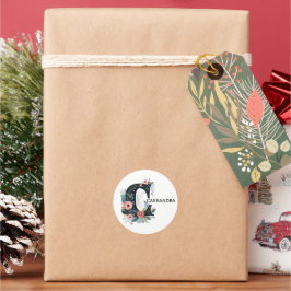 Adesivo Botânica Floral Monograma - Letra C Personalizável