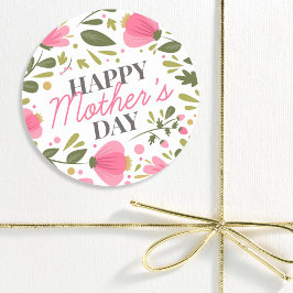 Adesivo Botânica Floral Rosa Rosa-Rosa Dia de as mães Feli