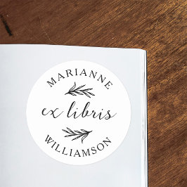 Adesivo Botânica Leaves Arredondadas Nome Ex Libris Marcad