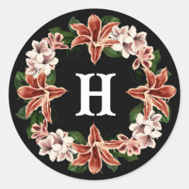 Adesivo Botânica Preta do Monograma Escuro e Moody