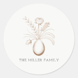Adesivo Botanical Easter Personalized Round Sticker