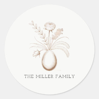 Adesivo Botanical Easter Personalized Round Sticker