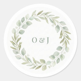 Adesivo Botanical Greenery Wedding Envelope Seals