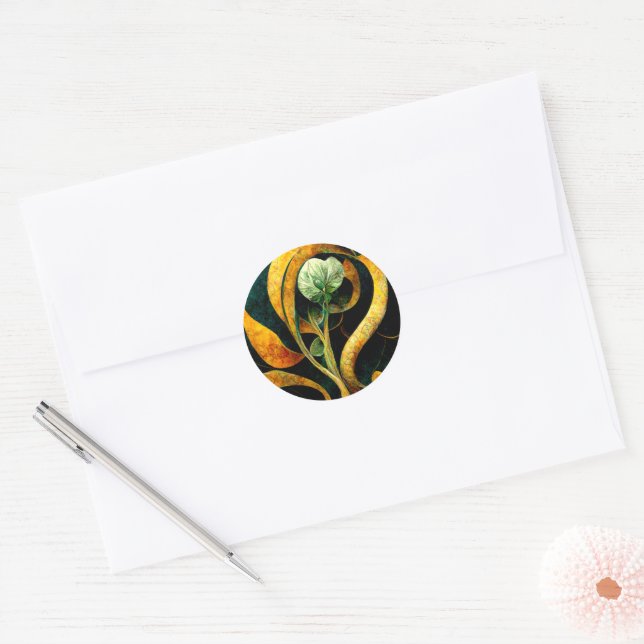 Adesivo Botanical Orchid Greens & Golds (Envelope)