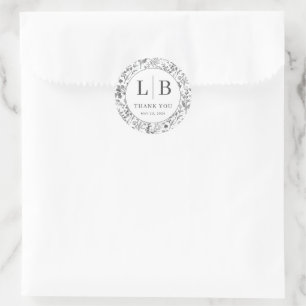 Adesivo Botânico Cinza Elegante