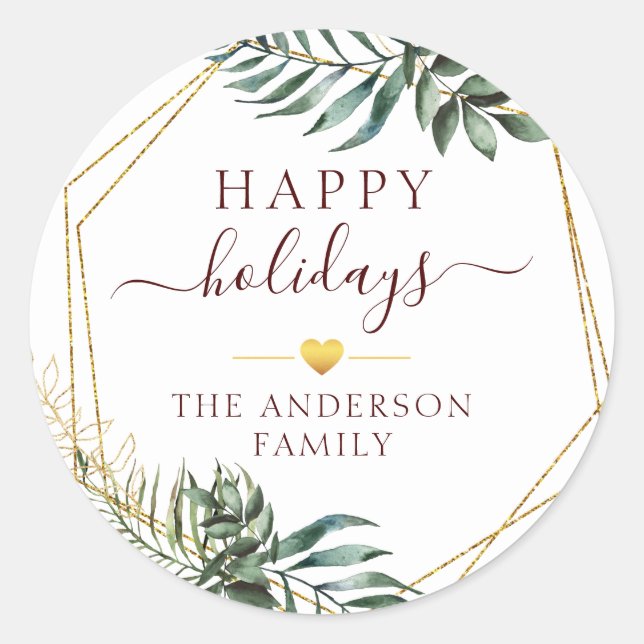 Adesivo Botânico de Natal específico do cliente (Frente)